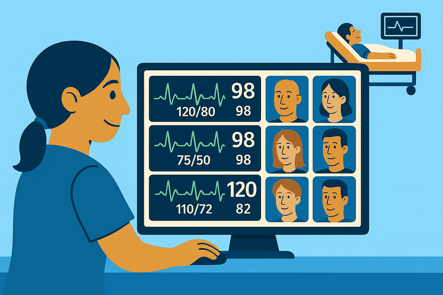 Central de monitoreo para equipos médicos